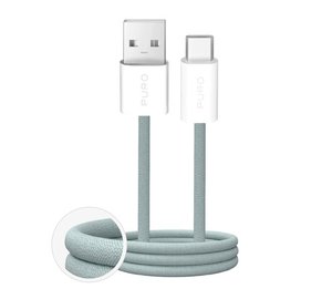 Puro Fabrik 2.0 10W USB-A - USB-C Braided Cable 1.5 m - Green