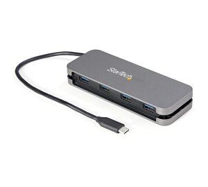 STARTECH.COM 4 Port USB C Hub - 4x USB-A - 5Gbit/s USB 3.0 Type C Hub USB 3.2/3.1 Gen 1 - Bus Powered - 11i Cable w/Management