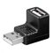 Adapter USB A - A 90° M-F - adapter, kulma, Black – kuva 1