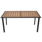 Metallinen ulkopöytä terassille aurinkopaneelilla 160 x 90 cm, ruskea komposiittimateriaalista valmistettu pöytälevy