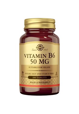 Solgar B6-vitamiini 50 mg 100 tabl, ravintolisä