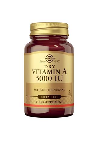 Solgar A-vitamiini 5000IU 100 tabl, ravintolisä