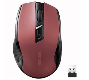Belaidoton optinen hiiri 4000 DPI USB 2.4GHz ja Bluetooth 5.0, punainen