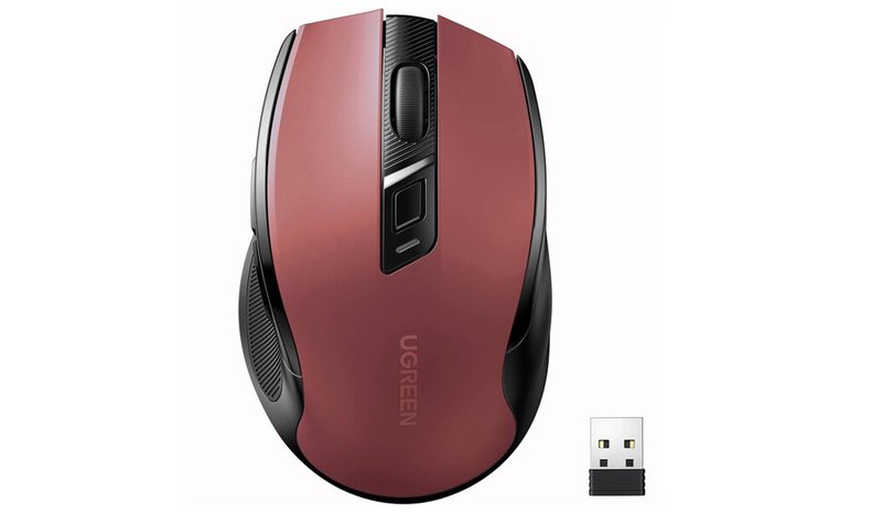 Belaidoton optinen hiiri 4000 DPI USB 2.4GHz ja Bluetooth 5.0, punainen