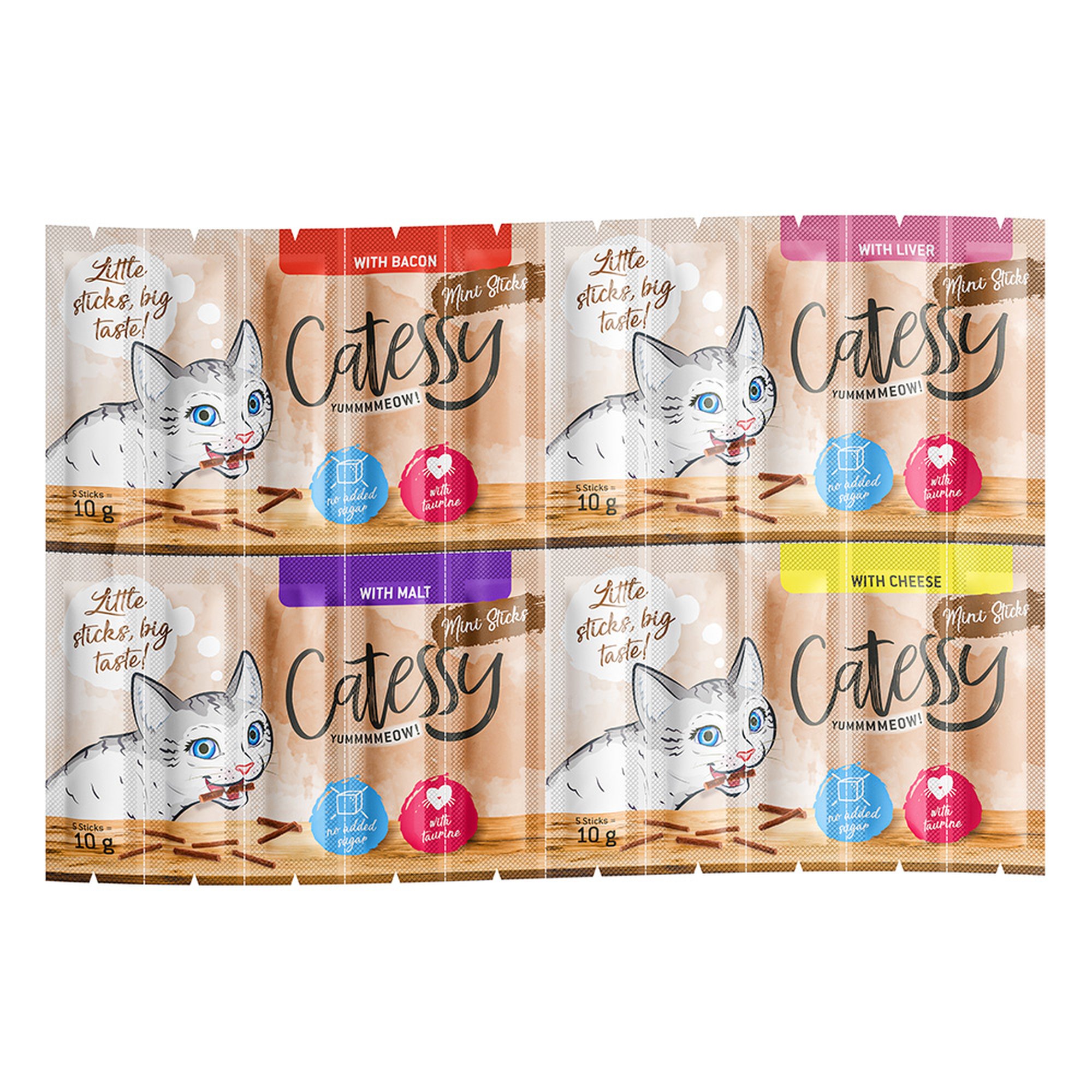 20x2g Mini Sticks Mix pekoni, maksa, mallas, juusto Catessy kissalle