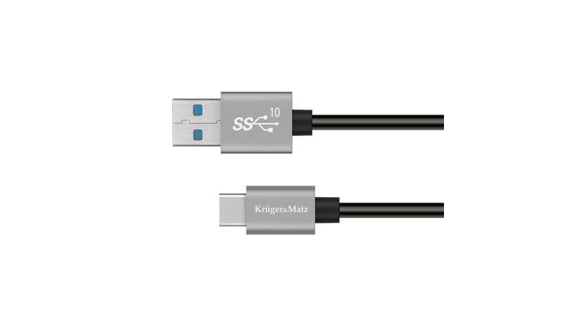 usb ja c-tyypin 10 gbps kaapeli 1 m kruger&matz basic