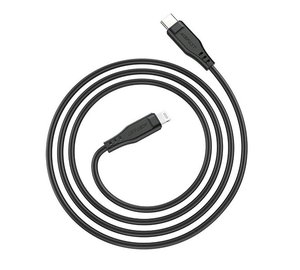 USB-C - Lightning kaapeli iPhone MFI 30W 3A, 1.2m, musta