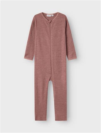 name it Nmfwang Wool Needle Nightsuit Solid Pyjama Sie Jumpsuit Haalari Brown Name It