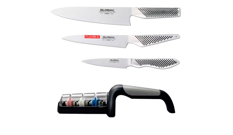 Global Veitsisarja 3 osaa + veitsenteroitin