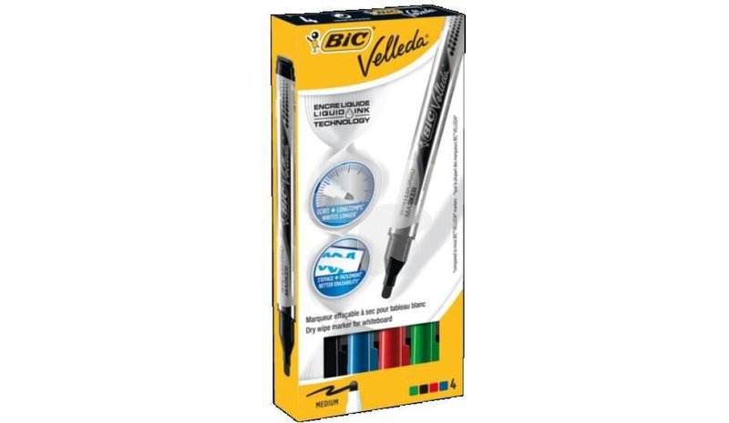 Bic Velleda nestemäinen tussisarja, 4 väriä