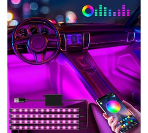 Led-nauhat, Winzwonin LED-auton sisävalot, 48 LEDiä, APP-ohjaus