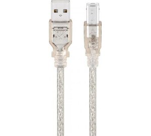 Usb 2.0 Hi-speed 3m kaapeli, läpinäkyvä