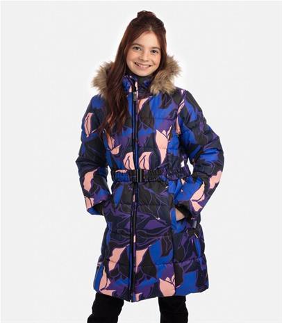 Huppa Tyttöjen pitkä toppatakki YACARANDA, blue pattern