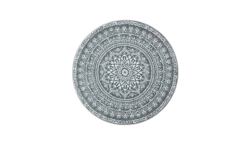 Pyöreä boho-tyylinen matto, 160 cm, tummanharmaa – kuva 1/3