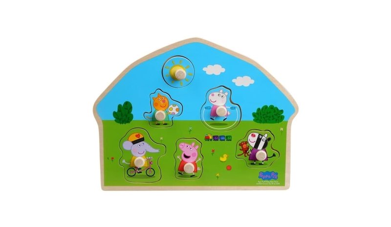Barbo Toys Peppa Pig muotoinen puinen palapeli - Leikkikenttä