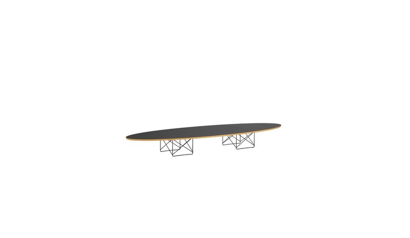 Vitra Elliptical table etr -sohvapöytä musta laminaatti / musta l 227 cm