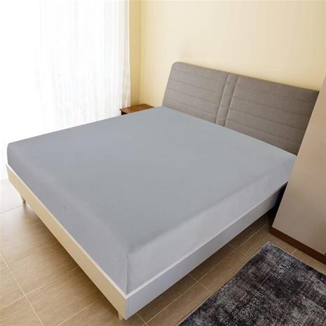 vidaXL Muotoon ommeltu lakana harmaa 160x200 cm puuvilla