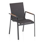Puutarhatuoli Kettler Diamond antrasiitinharmaa, teak-käsinojat, muovi