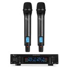Power Dynamics PD220 2 x 80-kanavainen UHF-langaton mikrofoni, jossa kaksi kädessä pidettävää mikrofonia, True Diversity -järjestelmä HH