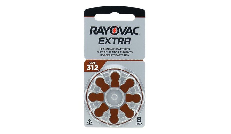 Kuulokojeiden paristot Rayovac Extra PR41 312, 8 kpl