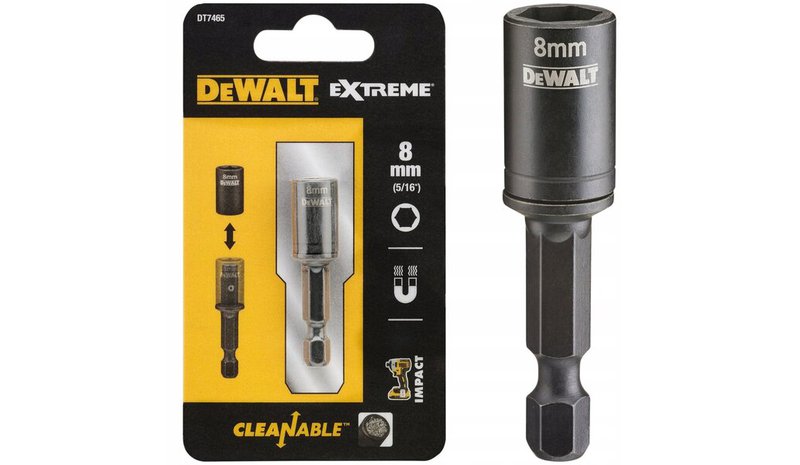 Dewalt 8 mm magneettikanta, iskuvalmius, 75 mm