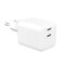 GEAR Charger 220V 2xUSB-C PD/PPS 65W GaN White – kuva 1
