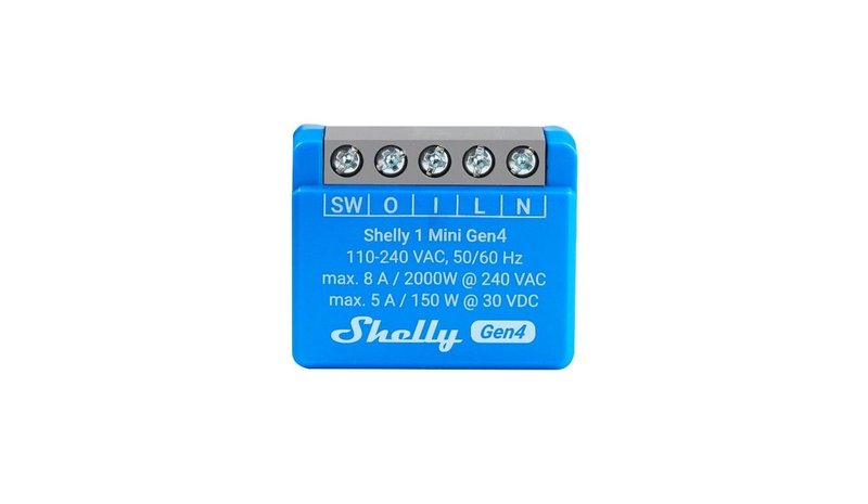 Shelly 1 Mini Gen4 älyrele, sininen