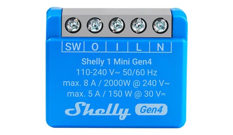 Shelly 1 Mini Gen4 älyrele, sininen