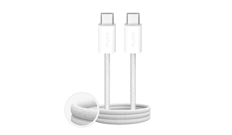 Puro Fabrik 4 100W Braided Cable USB-C - USB-C 1m - White