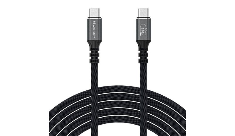 Wozinsky WPS-UY41S USB-C USB4 Cable 40Gb/s 240W 1m 4K - Black