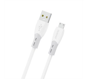 Dudao L25SM 3 A USB-A - micro USB cable with soft silicone braid 1 m - white