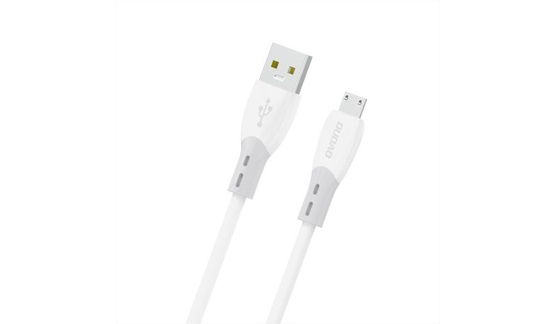 Dudao L25SM 3 A USB-A - micro USB cable with soft silicone braid 1 m - white