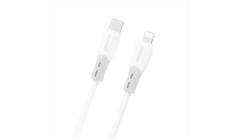 Dudao L25SX 30W USB-C - Lightning Cable with Soft Silicone Braid 2m - White