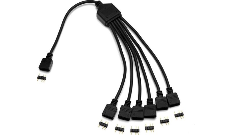 Lisätarvike EKWB EK-D-RGB 6-Fach D-RGB Splitterkabel