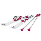 Lasten sukset 90 cm ja suksisauvat, valkoinen/vaaleanpunainen