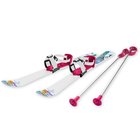 Lasten sukset 70 cm ja suksisauvat, valkoinen/vaaleanpunainen