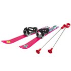 Lasten sukset 70 cm ja suksisauvat, vaaleanpunainen