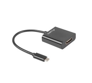 USB C - VGA - ADAPTERI - LANBERG - AD-UC-HD-01 - Musta - Yhteensopiva Windows 10 - ABS