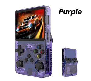 Pelikonsoli R36S Retro Game Console violetti