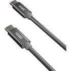 YENKEE - Punottu kaapeli, 2.0 USB C - USB C, 480 Mbps, 20V / 3A, 60W, 2m, alumiinikotelo, väriltään harmaa.