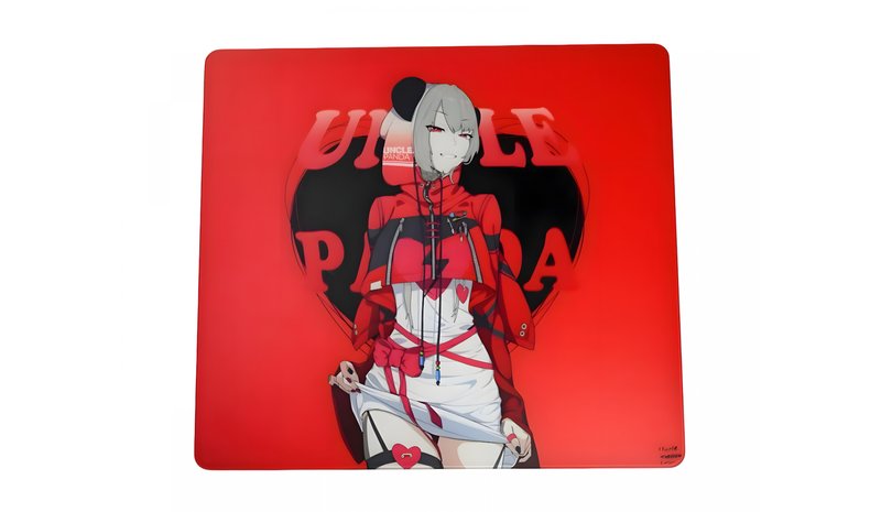 Uncle Panda Red Glass Mousepad, pelihiirimatto