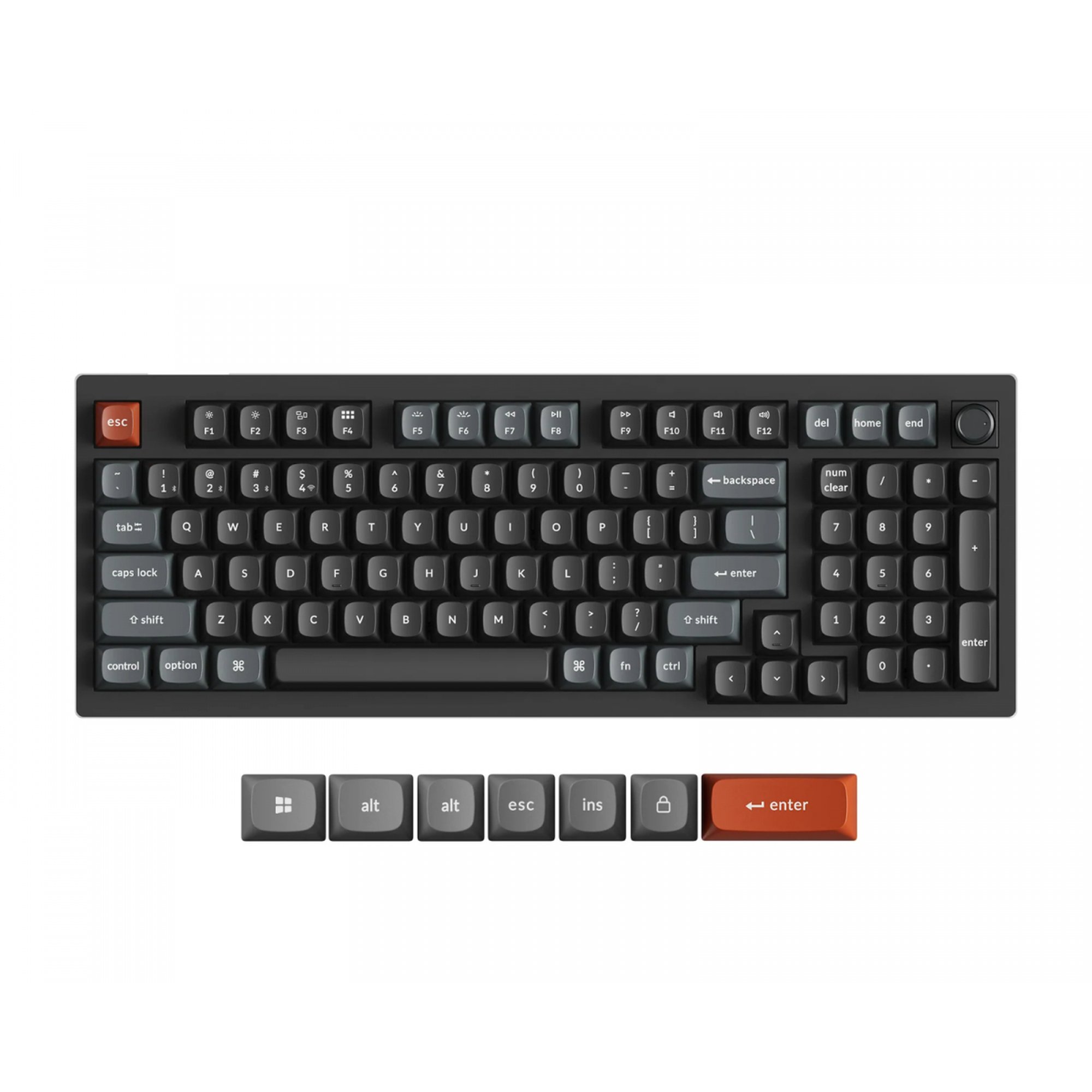 Keychron V5 Ultra 96% 8K Tri-Mode K POM Red langaton mekaaninen näppäimistö, musta