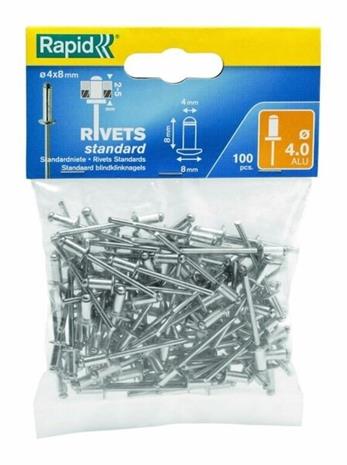 Niitit Rapid 5000378; 4,0x8 mm; 100 kpl.