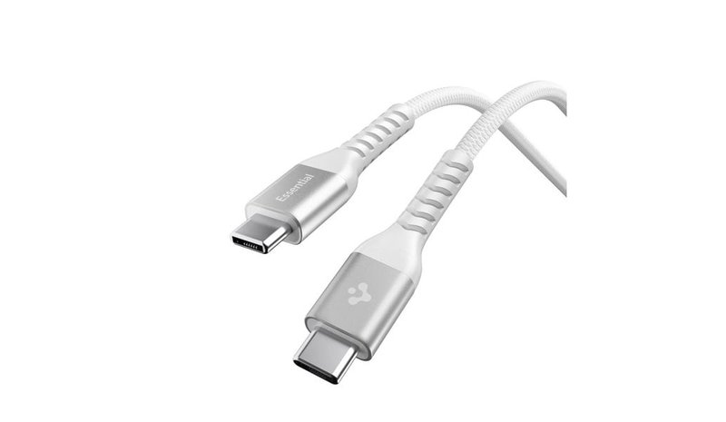 Spigen Essential USB C to USB C 100W Fabric Cable - white EB10010CCA