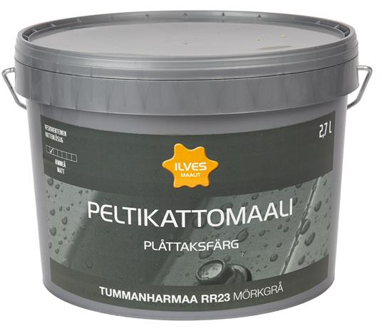 Ilves tummanharmaa RR23 peltikattomaali