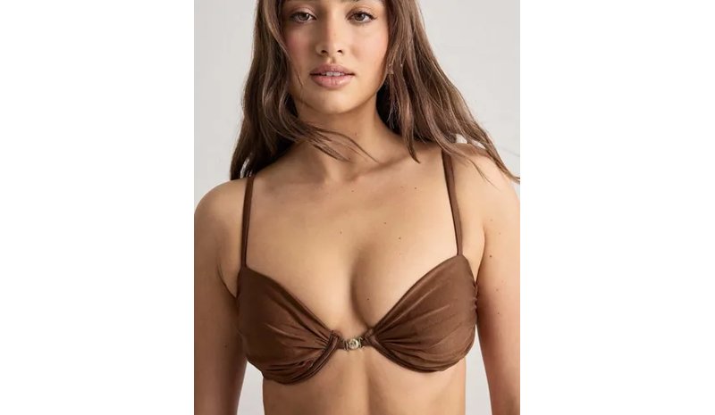 Malina - Ruskea - Tovere Draped Bikini Top