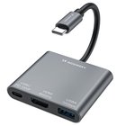 Keskitin Wozinsky Whch-01: Usb-c Pd 100w, Hdmi 4k, Usb-a 10gbps, harmaa
