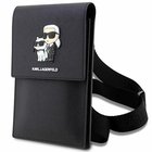 Karl Lagerfeld Saffiano NFT Karl & Choupette - Laukku älypuhelimelle ja tarvikkeille (musta)