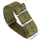 Tiera vihreä NATO-ranneke - kiillotettu teräs solki ja lenkit 22 mm