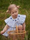 Copenhagen Colors Seersucker Dress W. Heart - Blue - 128